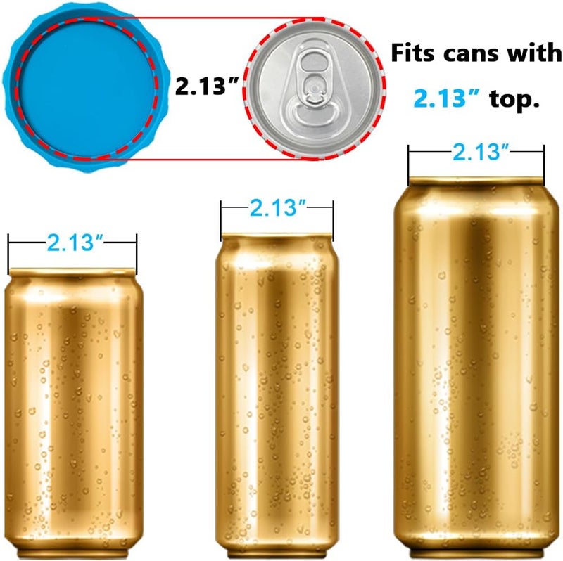 Hoimoto 6 Pack Silicone Soda Can Lids, BPA-Free Reusable Silicone Beverage Can Covers - Protector & Stopper For Soda, Beer, Drink, Juice, Coke, Beverage, Fits Standard Size Cans - Image 2